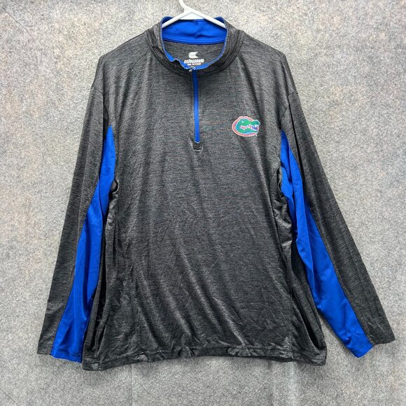 Florida Gators Sweatshirt Men XL Gray Blue Quarter Zip Long Sleeve Colosseum - Picture 1 of 11